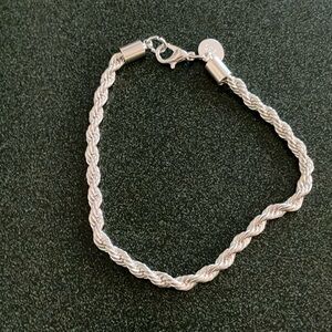 Sterling Silver Rope Bracelet 8”